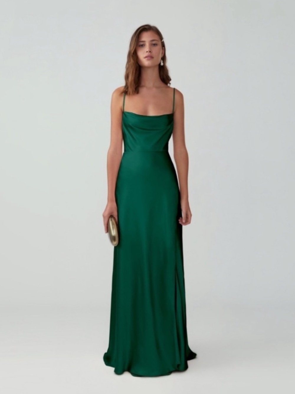 FAME and PARTNERS Emerald Green
Slit Maxi Gown Size 2 NWT